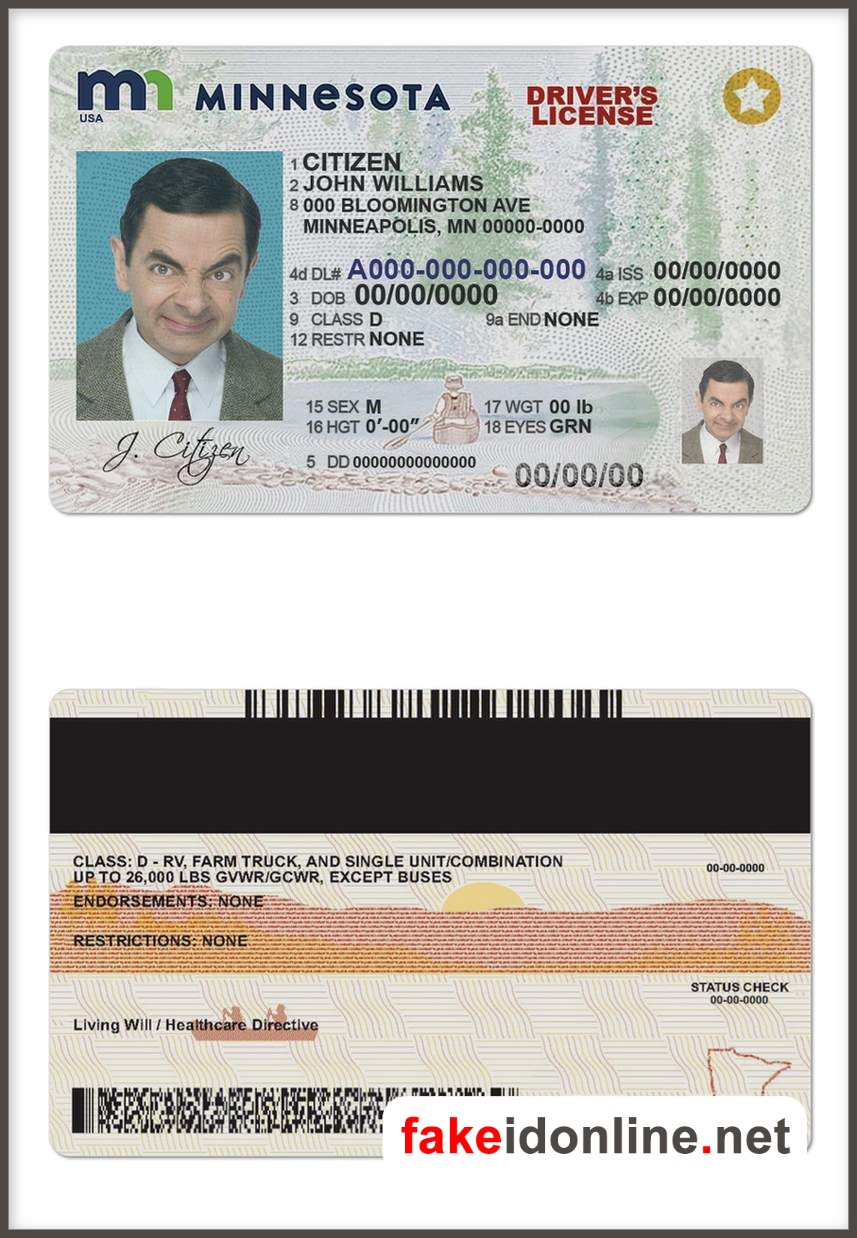 Minnesota Driver License New Template 1200dpi